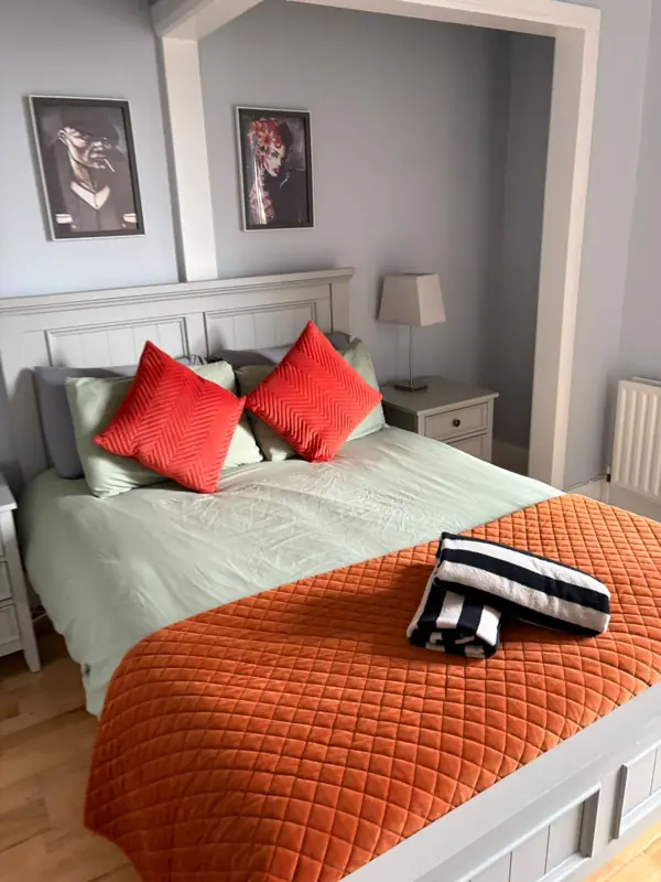 Double bedroom styled with fresh bedding, Belfast