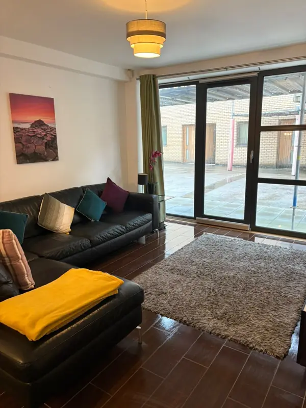 Living room with freshly cleaned floors, Belfast