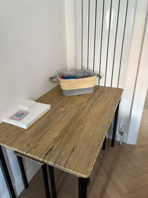 Clean table with welcome basket for guests, Belfast